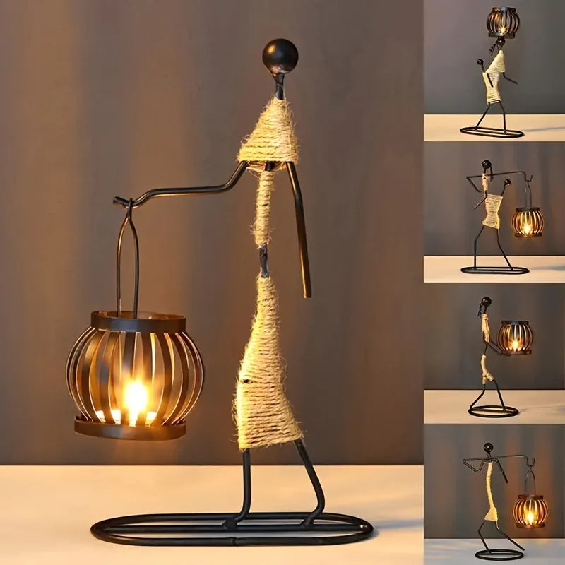 Nordic Abstract Metal Candlestick